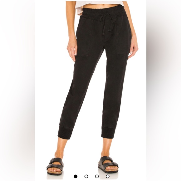 James Perse Contrast Sweatpant Joggers in Black Womens Size S/M - Picture 1 of 15